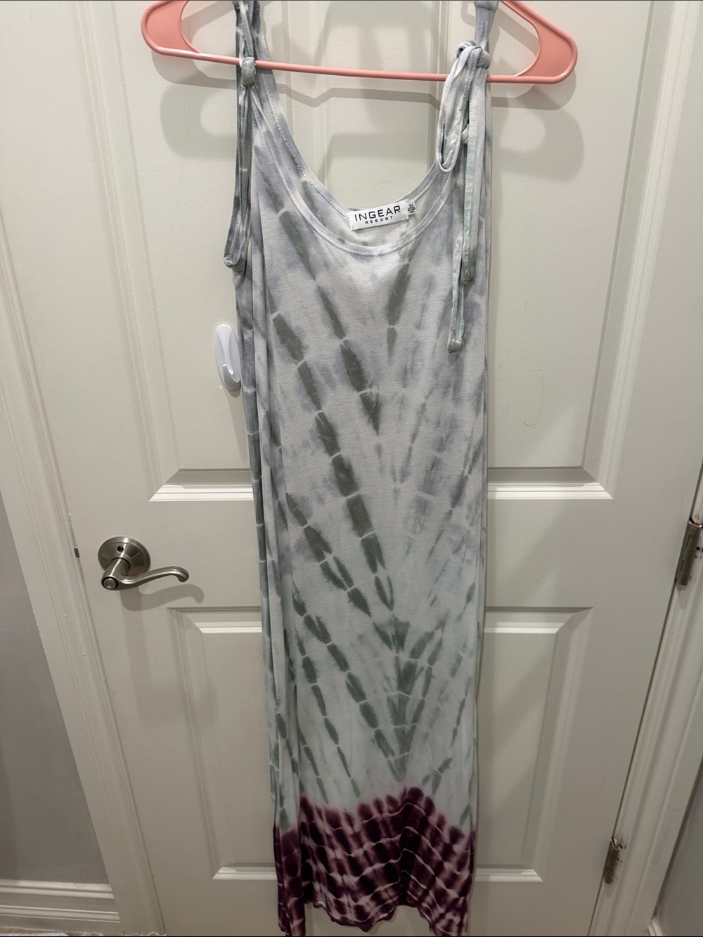 Ingear Tie-Dye Maxi Dress in Gray and Purple